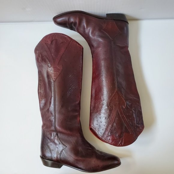 Biondini Shoes - Vintage Biondini Italy Burgundy Leather Boots 36.5